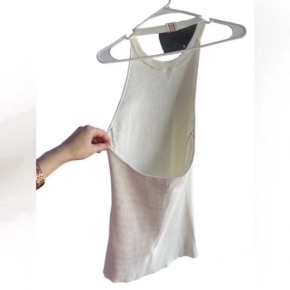 MILLY White Knitted Halter Neck Open Back Sleeveless Top Size Large - Picture 8 of 15